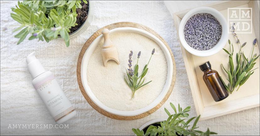 Bowl of sugar and lavender - Lavender sugar scrub - Amy Myers MD®