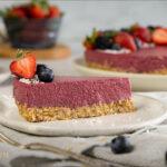 Slice of cheesecake - No Bake Mixed Berry Cheesecake - Amy Myers MD®