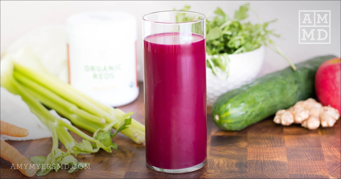 Organic Fresh Beet, Carrot, Kale, and Ginger Juice