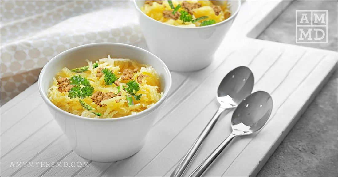 Creamy Spaghetti Squash with Beef and Asparagus