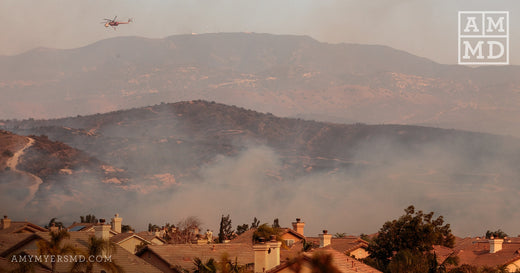 wildfire smoke near homes