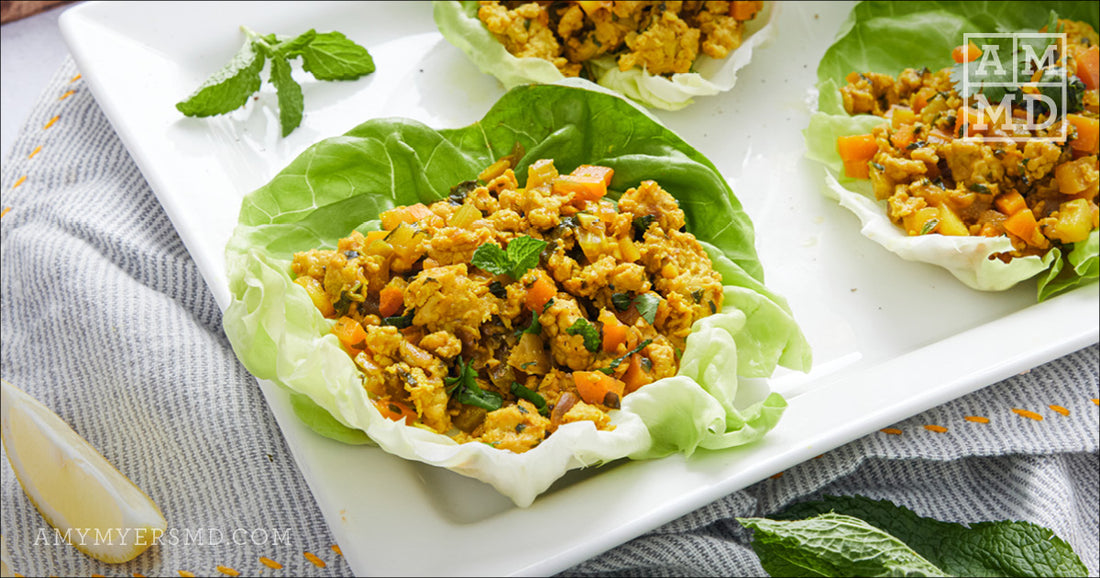 Pork Lettuce Wraps on a plate - Amy Myers MD®