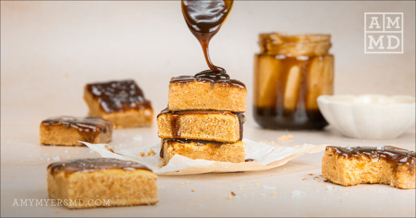 Caramel drizzle on blondie - Salted Caramel Blondie - Amy Myers MD®