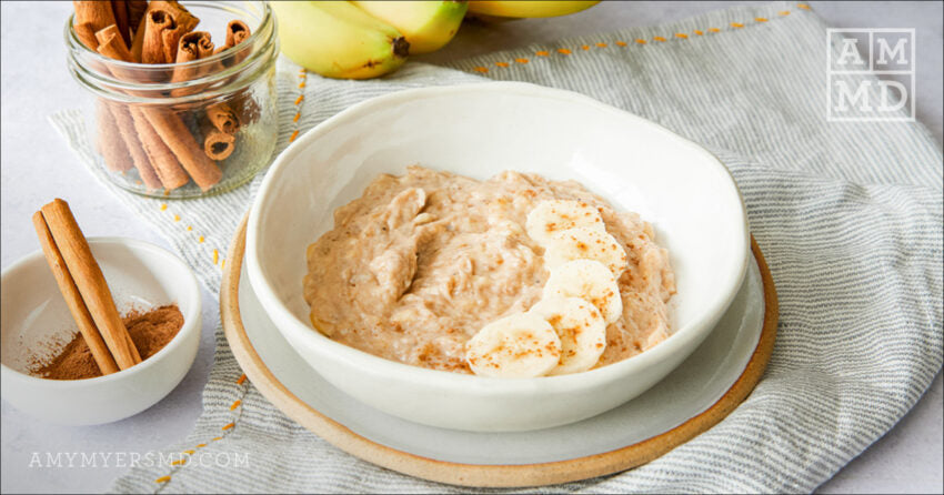 Bowl of mashed bananas - Cinnamon Mashed Bananas - Amy Myers MD®