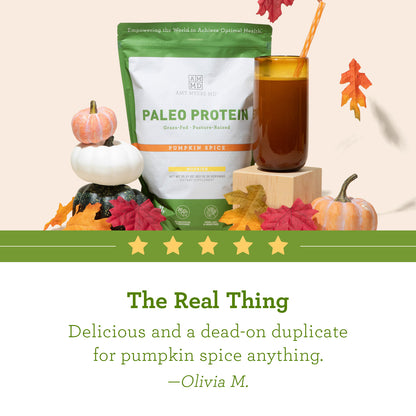 Paleo Protein - Pumpkin Spice product review, "The real thing, delicious and a dead-on duplicate for pumpkin spice anything." - Olivia M. 