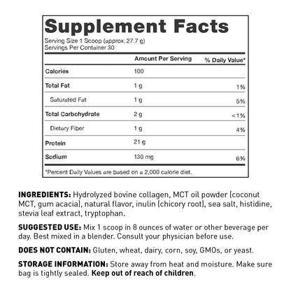 Paleo Protein powder - Salted caramel - supplement facts - Amy Myers MD®