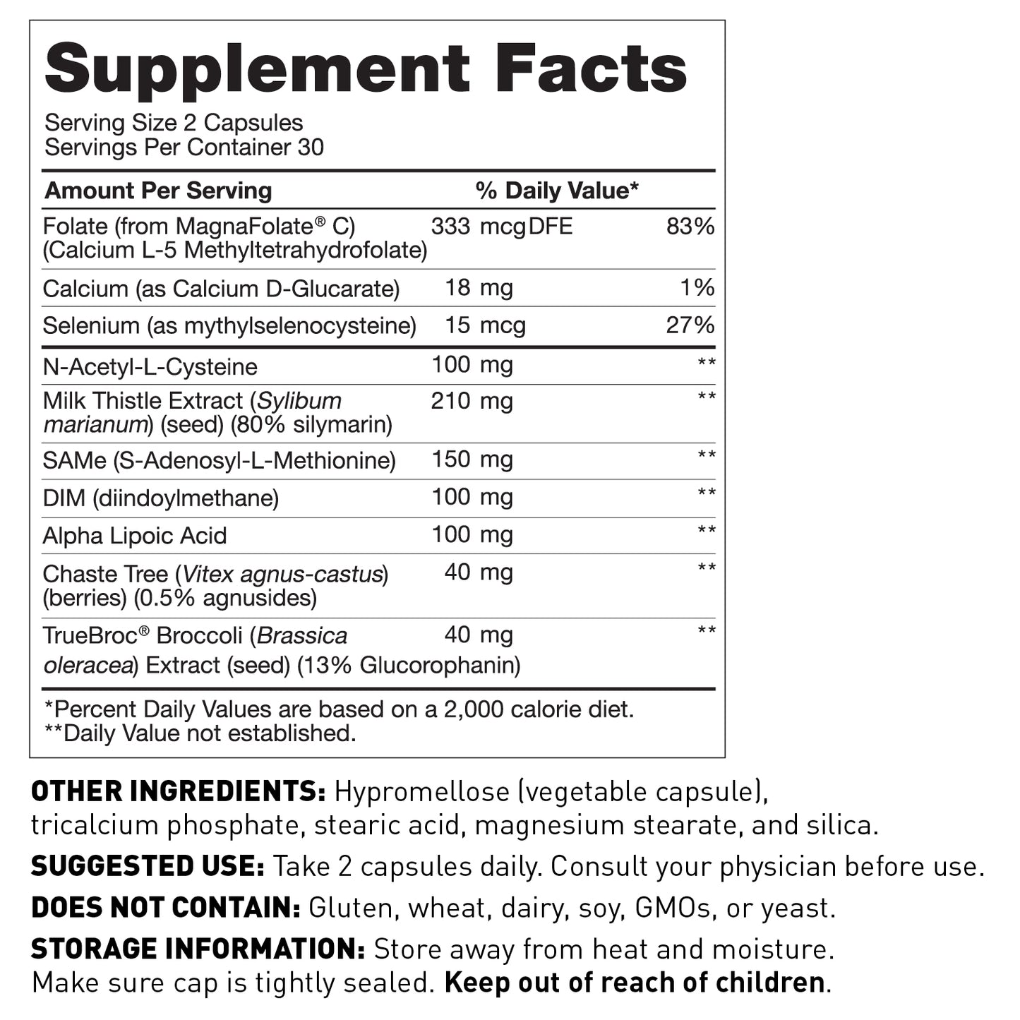 EstroProtect Supplement facts panel - Amy Myers MD®