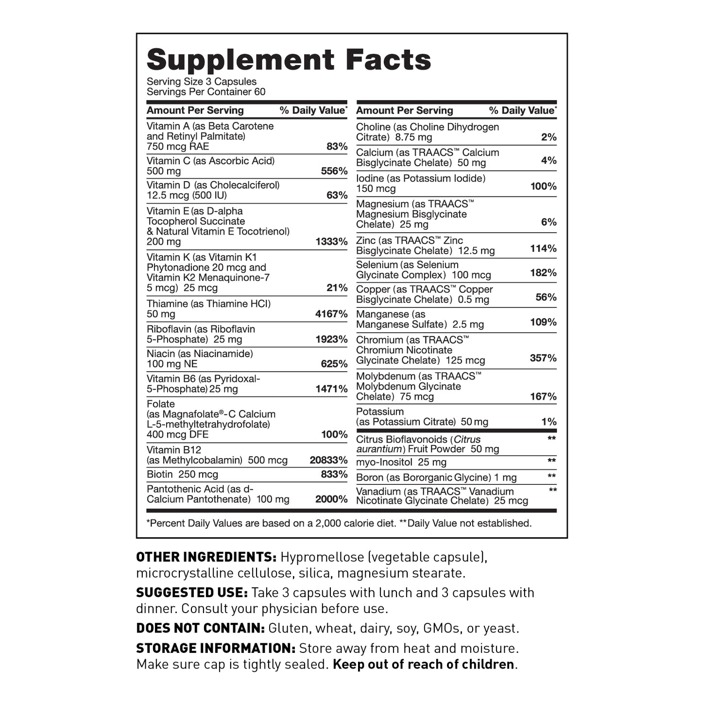 The Myers Way® Multivitamin supplement facts - Amy Myers MD®