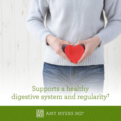 Woman holding a heart shape - Primal Earth™ Probiotic supports a healthy digestive system and reglarity - Amy Myers MD®